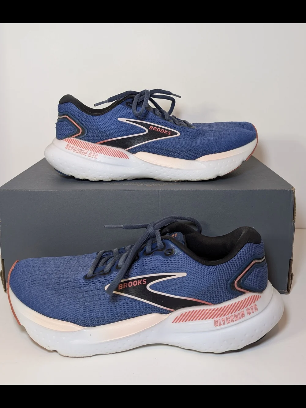 Brooks Glycerin GTS 21 Women's Size 9 Blue Icy Pink Rose Running Shoes - Picture 2 of 7